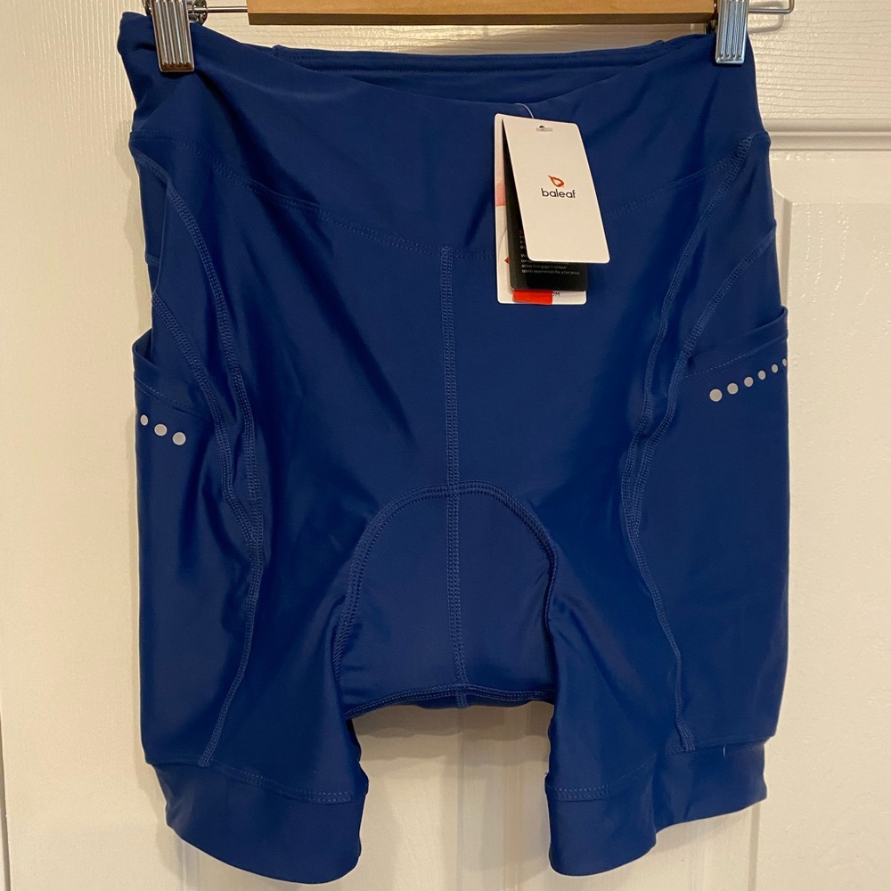 Navy Blue New NWT Baleaf Women's Padded Cycling Shorts SPF 50 Reflective Medium